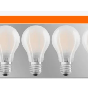 SET 5 becuri LED Osram, soclu E27, putere 7W, forma clasic, lumina alb calda, alimentare 220 - 240 V, "000004058075090620" (timbru verde 2.25 lei)