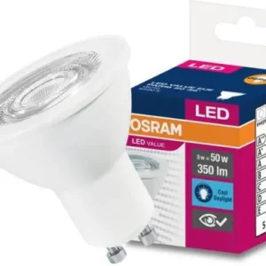 SPOT incastrat LED Osram, soclu GU10, putere 4.3W, forma spot, lumina alb, alimentare 220 - 240 V, "000004058075198647" (timbru verde 0.45 lei)