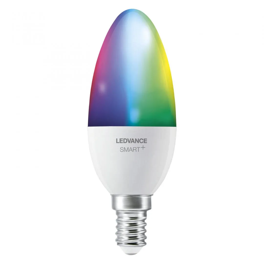 SET 3 becuri smart LED Osram, soclu E27, putere 5W, forma lumanare, lumina multicolora, alimentare 220 - 240 V, "000004058075485938" (timbru verde 1.35 lei) - imagine 2