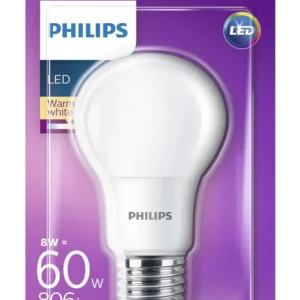 BEC LED Philips, soclu E27, putere 8W, forma clasic, lumina alb calda, alimentare 220 - 240 V, "000008718696577073" (timbru verde 0.45 lei)