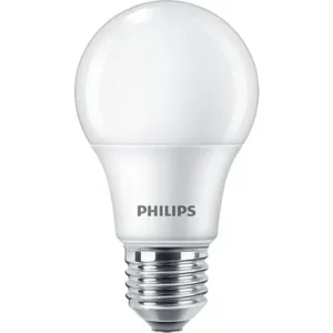 SET 4 becuri LED Philips, soclu E27, putere 8W, forma oval, lumina alb calda, alimentare 220 - 240 V, "000008718699774639" (timbru verde 1.80 lei)