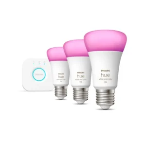 SET 3 becuri smart LED Philips, soclu E27, putere 9 W, forma oval, lumina multicolora, alimentare 220 - 240 V, "000008719514291515" (timbru verde 1.35 lei)