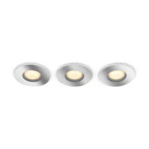 SET 3 SPOTURI incastrate smart LED Philips, soclu integrat, putere 5W, forma spot, lumina alb calda, alb rece, alimentare 220 - 240 V, "000008719514340817" (timbru verde 1.35 lei)