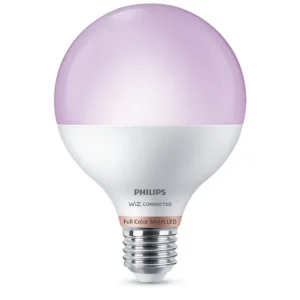 BEC smart LED Philips, soclu E27, putere 11 W, forma sferic, lumina multicolora, alimentare 220 - 240 V, "000008719514372504" (timbru verde 0.45 lei)
