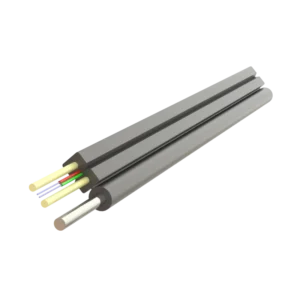 Cablu fibra optica 2 fibre flat drop SM, 600N, cu sufa, intarziere la flacara, protectie apa, LSZH, int/ext - SAMM "002F-U-(ZN-2P)HT-1x2-A2"