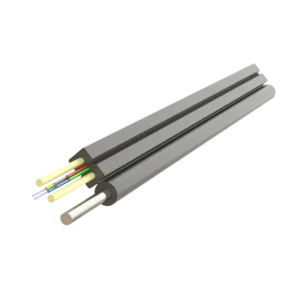 Cablu fibra optica 4 fibre flat drop SM, 600N, cu sufa, intarziere la flacara, protectie apa, LSZH, int/ext - SAMM "004F-U-(ZN-2P)HT-1x4-A2"