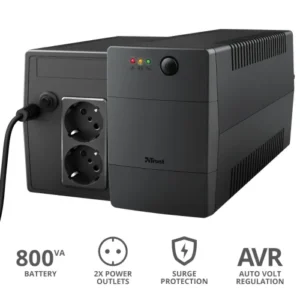 UPS Trust Paxxon 800VA UPS with 2 standard wall power outlets "23503" (timbru verde 11 lei)