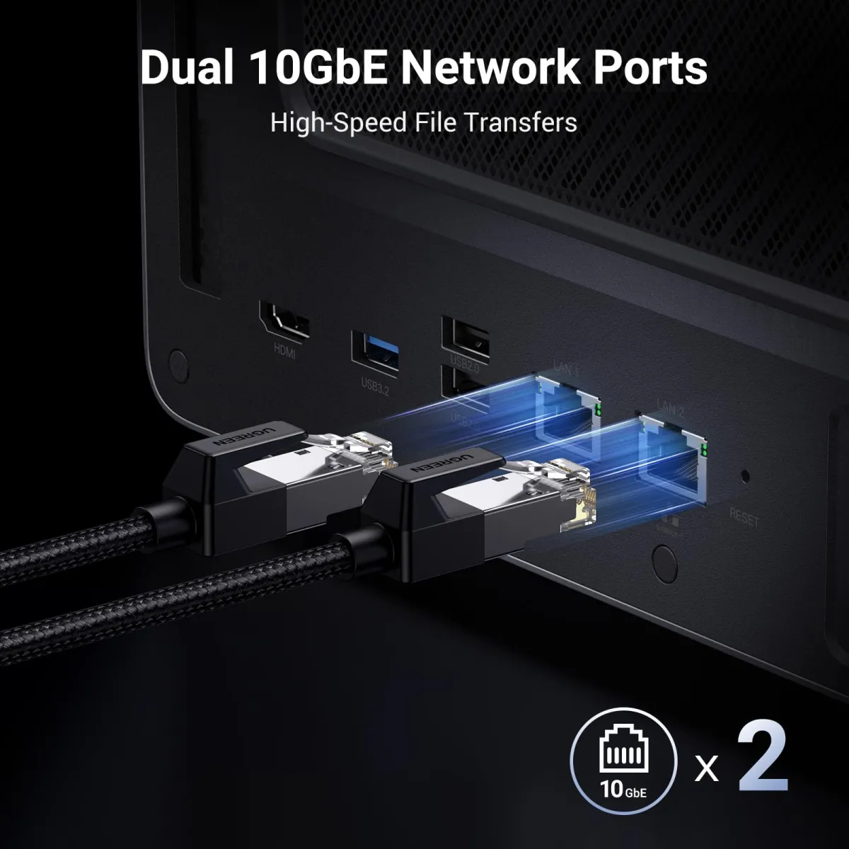 NAS Ugreen "DXP6800Pro", CPU i5 4.40 GHz, RAM DDR5 8Gb max 64Gb, SATA 24Tx6 si M.2 8Tx2, LAN 10Gbx2, 2xThunderbolt4, 2xUSB3, HDMI 2.1 8K, card reader, "25899B" (timbru verde 7 lei) - 6941876267514 - imagine 3