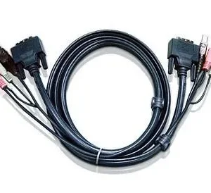 CABLU KVM ATEN cablu 3 in 1, conector tip USB (T) | 3.5 mm Jack (T) x 2 | DVI-D (T), "2L-7D02U" (timbru verde 0.8 lei)
