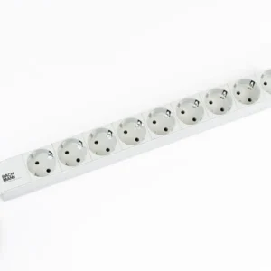 PDU BACHMANN, 1U pt. rack 19 inch, 9 prize Schuko, intrare Schuko, max 16 A, cablu 2 m, gri, "333.401" (timbru verde 4 lei)