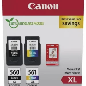 Combo-Pack Original Canon Black/Color, PG-560XL/CL-561XL-VP, pentru Pixma TS5350|TS5351|TS5352, 400/300,(GP-501 50pag) (timbru verde 0.3 lei), "3712C008AA"