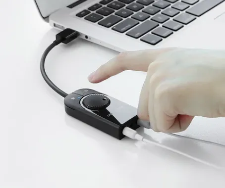 PLACA de sunet Ugreen, "CM129" convertor stereo USB(T) la 2xJack 3.5" sound si 1x3.5" mic, ctr vol si buton mute sound si mic, cablu 15 cm, negru "40964" (timbru verde 0.08 lei) - 6957303849642 - imagine 3