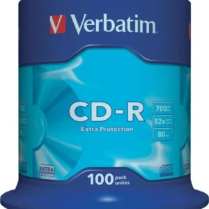 CD-R VERBATIM  700MB, 80min, viteza 52x, 100 buc, spindle, "43411"