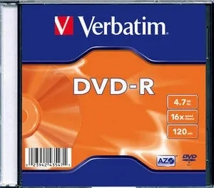 DVD-R VERBATIM  4.7GB, 120min, viteza 16x, 1 buc, Slim Case, Single Layer, "Matt Silver" "43547"