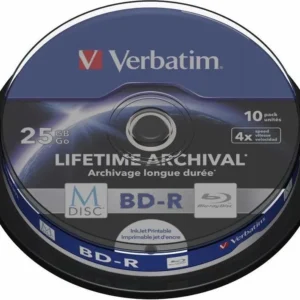 BD-R VERBATIM  25GB, viteza 4x, 10 buc, spindle, printabil, "MDISC Lifetime Archival" "43825"