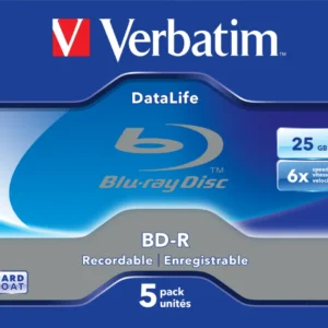 BD-R SL VERBATIM 25GB, viteza 6x, 5 buc, Jewel Case, "43836"