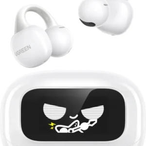 CASTI Ugreen, "WS208", TWS, Bluetooth 5.4, ANC, HiTune ClipBuds, 30 ore durata viata baterie, ecran tactil, alb, "55136", (timbru verde 0.18 lei)