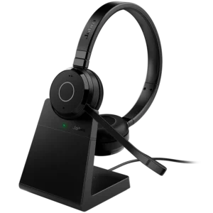 JABRA Evolve 65 TE Headset Link 390 Bluetooth Adapter carry pouch user documents USB-C to USB-A cable charging stand SKU dependent "6699-833-399" (timbru verde 0.8 lei)
