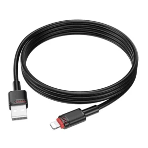 CABLU alimentare si date Borofone "BX110", Fast Charging Data Cable pt. smartphone, USB la Iphone Lightning, 2.4A, 1m, negru "6941991120701" (timbru verde 0.18 lei)