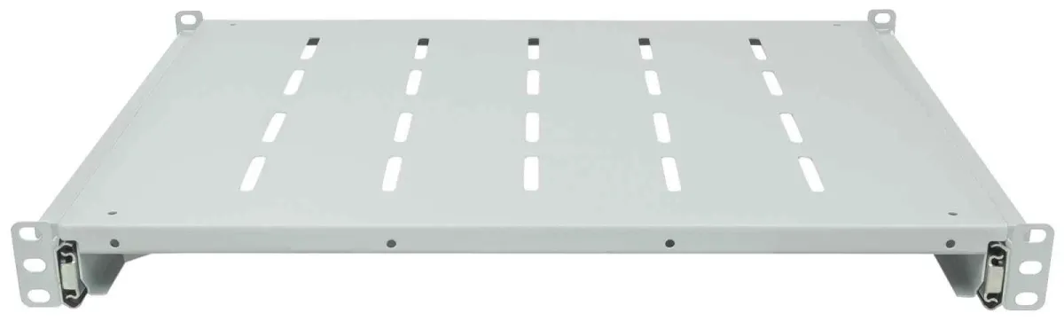 RAFT CULISANT INTELLINET 1U pentru rack 19", adancime 350mm, pentru cabinete cu adancime de 600-800mm, sarcina maxima 35Kg, vopsea antistatic, otel 1.5mm, gray "712323" - imagine 2