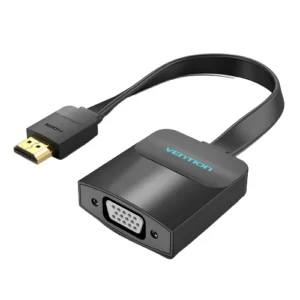 Adaptor video Vention, HDMI (T) la VGA (M), 0.15m, conectori auriti, rezolutie 1080p la 60Hz, negru, "74345" (timbru verde 0.08 lei) - 6922794743458