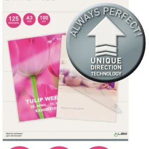 Folie Leitz UDT pentru laminare la cald, A3, 125 mic., 100buc/set, "74880000"