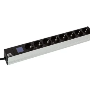PDU BACHMANN, 1U pt. rack 19 inch, 8 prize Schuko, intrare Schuko, max 16 A, cablu 2 m, negru, "800.2054" (timbru verde 4 lei)