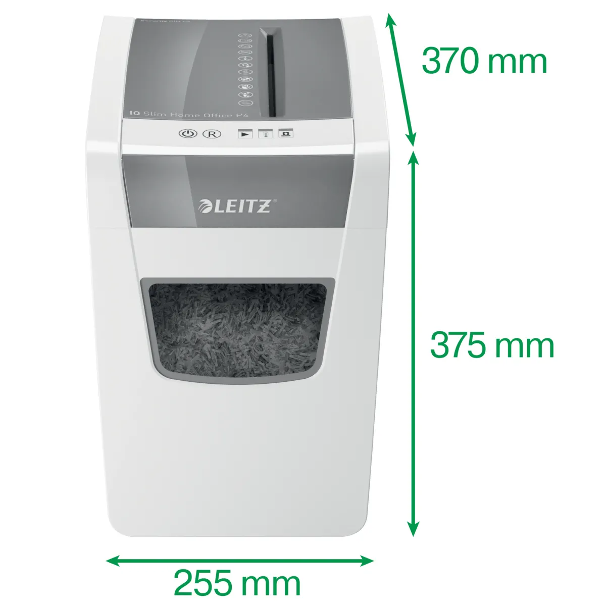 Distrugator manual documente Leitz IQ Home Office Slim, 10 coli, P4, cross-cut (tip confeti), cos 23 coli, alb, Leitz "80010000" (timbru verde 11 lei) - imagine 3