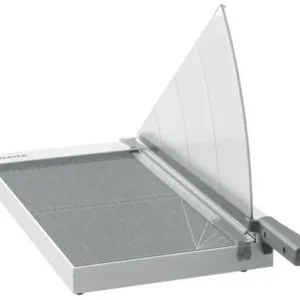 Ghilotina Leitz Home Office Precision, format A3, capacitate 10 coli 80gsm, dim. 346x616x346mm, otel inoxidabil, pat lemn laminat negru, "90200000"