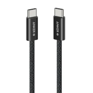 Cablu alimentare si date Anker Zolo, 1m, USB Type-C (T) la USB Type-C (T), 240W, invelis nylon, braided, negru "A8060H11" (timbru verde 0.08 lei) - 0194644288778