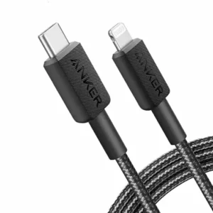 CABLU alimentare Anker, USB-C (T) la Lightning (T), 0.9m, 480 Mbps, braided, negru, "A81B5G11" (timbru verde 0.08 lei)
