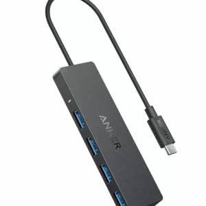 HUB Anker, 4-in-1, USB 3.0 x 4 porturi, incarcare prin USB Type-C, viteza 5 Gbps, conectare prin USB-C, negru, "A8309G11" (timbru verde 0.18 lei - 0194644177737