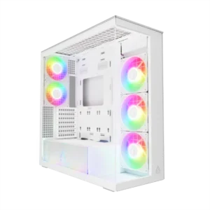 CARCASA Arctic "Xtender Wh", mid tower, max 8xfan, 3xP14 ProR ARGB si 2xP12Pro ARGB instalate, PSU shroud 24 LED ARGB, USB-C x 1, USB 3.2 x 2, audio+mic, 7 sloturi expans, alb, "ACPCC00014A" (timbru verde 0.4lei)