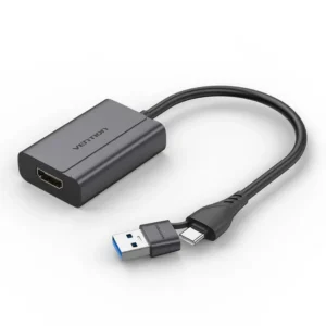 Adaptor video Vention, USB-C (T) sau USB-A(T) la HDMI (M), 0.15m, rezolutie 1080p la 60Hz, negru, "ACYHB" (timbru verde 0.08 lei) - 6922794776920