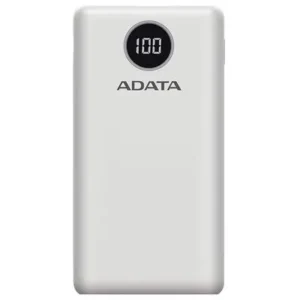 POWER BANK ADATA 20000mAh, Quick Charge 3.0 + PD 18W, 2 x USB & 1 x USB-C, digital display pt. status baterie, P20000QCD 20.000 mAh, total 3A, alb, "AP20000QCD-DGT-CWH" (timbru verde 0.98 lei)