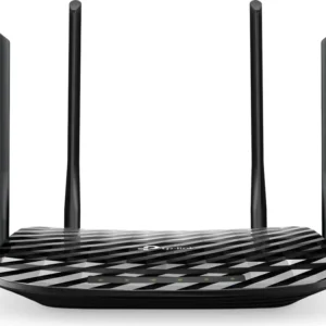 ROUTER TP-LINK wireless 1200Mbps, 4 porturi Gigabit, 4 antene externe + 1 interna, Dual Band AC1200 "Archer C6" (timbru verde 0.8 lei)
