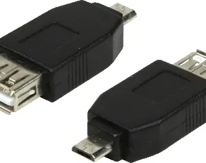 ADAPTOR LOGILINK, pt. smartphone, Micro-USB 2.0 (T) la USB 2.0 (M), negru, "AU0029" (timbru verde 0.08 lei)