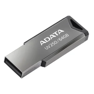 MEMORIE USB 2.0 ADATA 64 GB, clasica, carcasa metalica, argintiu, "AUV250-64G-RBK" (timbru verde 0.03 lei)