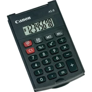 Calculator de birou CANON,AS-8, ecran 8 digiti, alimentare baterie, display LCD, negru, "BE4598B001AA" (timbru verde 0.18 lei)
