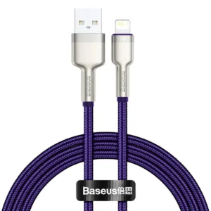 CABLU alimentare si date Baseus Cafule Metal, Fast Charging Data Cable pt. smartphone, USB la Lightning Iphone 2.4A, braided, 1m, violet "CALJK-A05" (timbru verde 0.08 lei) - 6953156202269