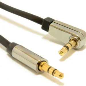 CABLU audio GEMBIRD stereo (3.5 mm jack T/T), 1.8m, conectori auriti, un conector 90 grade, black "CCAP-444L-6" (timbru verde 0.08 lei)