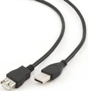 CABLU USB GEMBIRD prelungitor, USB 2.0 (T) la USB 2.0 (M), 4.5m, conectori auriti, negru, "CCP-USB2-AMAF-15C" (timbru verde 0.18 lei)