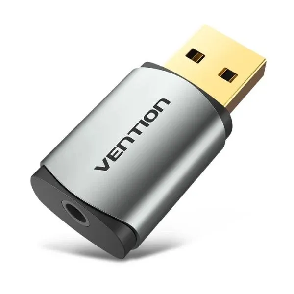 PLACA de SUNET Vention USB External Sound Card Gray Metal Type(CTIA), "CDNH0" (timbru verde 0.08 lei)