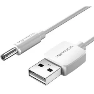 Cablu alimentare Vention, USB (T) la DC (T) 3.5mm, 0.5m, 5V, 2A, alb, "CEXWD" (timbru verde 0.08 lei)