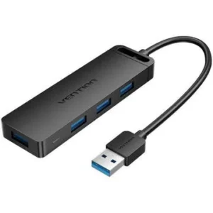 HUB USB Vention, porturi: 4 x USB 3.2 gen 1, micro USB (M), conectare prin USB 3.2 gen 1, rata transfer 5 Gbps, ABS, cablu 0.5m, negru, "CHLBD" (timbru verde 0.18 lei) - 6922794746633