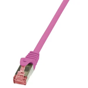 PATCH CORD S/FTP LOGILINK Cat6, LSZH, cupru, 1 m, roz, AWG27, dublu ecranat "CQ2039S" (timbru verde 0.08 lei)
