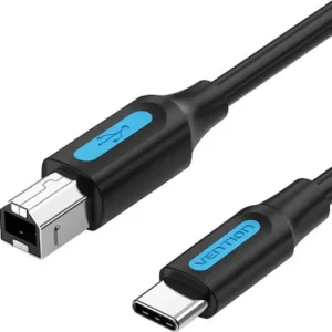 Cablu USB imprimanta Vention, 2m, USB-C (T) la USB-B (T), PVC, negru,"CQUBH" (timbru verde 0.08 lei) -6922794756427