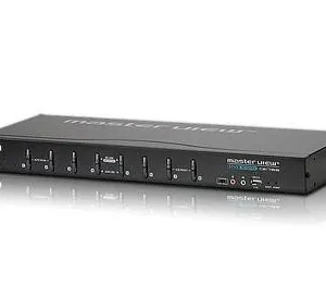 SWITCH KVM | hub USB ATEN control 8 PC la 1 KVM, conector tip DVI-I (M) x 8 | USB Type B (M) x 8 | 3.5 mm Jack (M) x 16, "CS1768-AT-G" (timbru verde 2.00 lei)