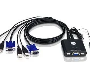 SWITCH KVM ATEN control 2 PC la 1 KVM, conector tip USB (T) x 4 | VGA (T) x 2, "CS22U-A7" (timbru verde 0.8 lei)
