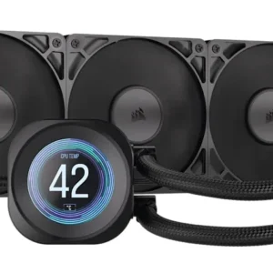 Cooler Lichid Corsair NAUTILUS 360 RS LCD, AIO 360mm, 2.1" IPS, PWM Zero RPM, Intel/ AMD, Negru "CW-9061033-WW"